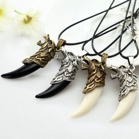 Wolf Tooth Stainless Steel Amulet Pendant – GTHIC